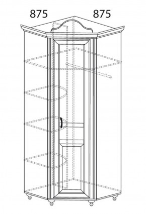 Шкаф угловой №562 "Алиса" (угол 875*875) в Сургуте - surgut.ok-mebel.com | фото 2