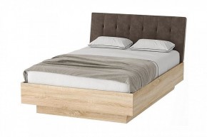 СОНАТА КРС-1400 Кровать с ПМ (дуб сонома/велюр коричневый) в Сургуте - surgut.ok-mebel.com | фото