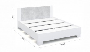 Спальня Аврора Кровать 160 со встроенным основанием под матрас Белый/Ателье светлый в Сургуте - surgut.ok-mebel.com | фото