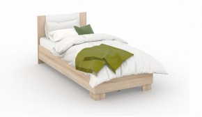 Спальня Аврора Кровать 90 со встроенным основанием под матрас Дуб сонома/Белый в Сургуте - surgut.ok-mebel.com | фото
