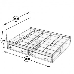 Стандарт Кровать с ящиками 1600, цвет дуб сонома, ШхГхВ 163,5х203,5х70 см., сп.м. 1600х2000 мм., без матраса, основание есть в Сургуте - surgut.ok-mebel.com | фото 8