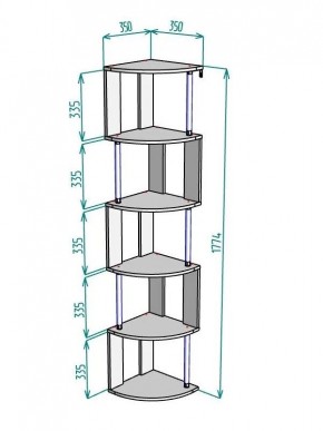 Стеллаж Maria S113-MA (Графит) в Сургуте - surgut.ok-mebel.com | фото 3