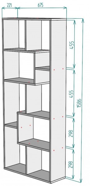 Стеллаж S8 1586х675х221 в Сургуте - surgut.ok-mebel.com | фото 2