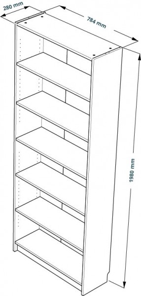 Стеллаж Варма 80, высокий с шестью полками, цвет белый в Сургуте - surgut.ok-mebel.com | фото 3