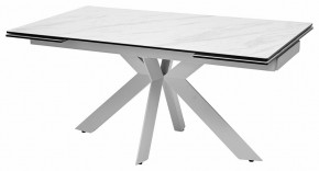Стол BELLUNO 160 MARBLES KL-99 Белый мрамор матовый, итальянская керамика/ белый каркас, ®DISAUR в Сургуте - surgut.ok-mebel.com | фото 2