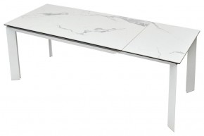 Стол CREMONA 140 HIGH GLOSS STATUARIO Белый мрамор глянцевый, керамика/ белый каркас, ®DISAUR в Сургуте - surgut.ok-mebel.com | фото 5