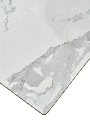 Стол CREMONA 140 HIGH GLOSS STATUARIO Белый мрамор глянцевый, керамика/ белый каркас, ®DISAUR в Сургуте - surgut.ok-mebel.com | фото 6