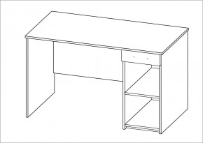 Стол КАСТОР письменный с одной тумбой и одним ящиком, цвет белый в Сургуте - surgut.ok-mebel.com | фото 2