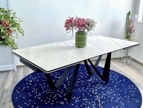 Стол RIETI 200 KL-99 Белый мрамор матовый, итальянская керамика / черный каркас, ®DISAUR в Сургуте - surgut.ok-mebel.com | фото 2