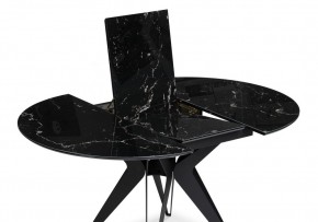 Стол стеклянный Рикла 110(150)х110х76 черный мрамор / черный в Сургуте - surgut.ok-mebel.com | фото 4