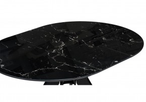 Стол стеклянный Рикла 110(150)х110х76 черный мрамор / черный в Сургуте - surgut.ok-mebel.com | фото 5