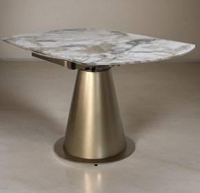 Стол TERAMO 135 GLOSS GRAND JADE SOLID CERAMIC, керамика, поворотн.механизм / Бронзовый, ®DISAUR в Сургуте - surgut.ok-mebel.com | фото