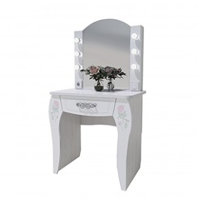 Стол туалетный Розалия №12 + ПОДСВЕТКА (лиственница белая, омела) в Сургуте - surgut.ok-mebel.com | фото