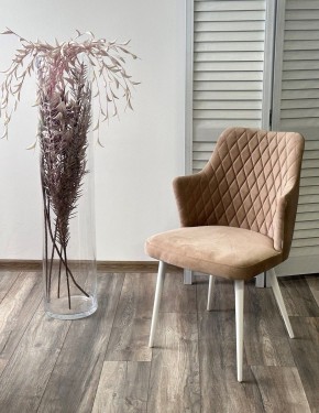 Стул HERMAN 360 град. БЕЖЕВЫЙ #5, велюр / белый каркас М-City в Сургуте - surgut.ok-mebel.com | фото 3