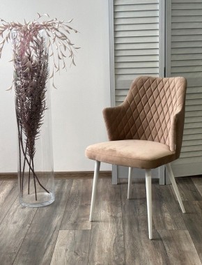 Стул HERMAN 360 град. БЕЖЕВЫЙ #5, велюр / белый каркас М-City в Сургуте - surgut.ok-mebel.com | фото 4