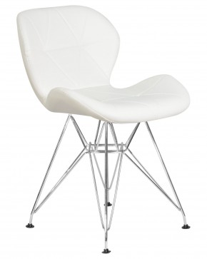 Стул обеденный DOBRIN BUTTERFLY CHROME, ножки хром, цвет белый в Сургуте - surgut.ok-mebel.com | фото 2