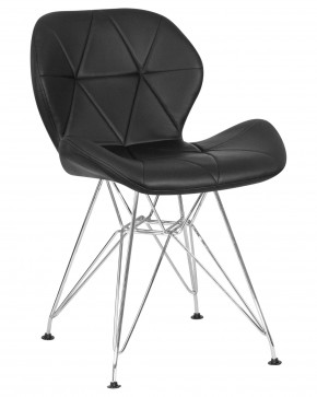 Стул обеденный DOBRIN BUTTERFLY CHROME, ножки хром, цвет чёрный в Сургуте - surgut.ok-mebel.com | фото