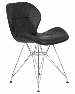 Стул обеденный DOBRIN BUTTERFLY CHROME, ножки хром, цвет чёрный в Сургуте - surgut.ok-mebel.com | фото 2
