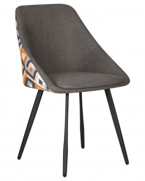 Стул обеденный DOBRIN MARKUS, ЭМАЛЬ ЧЕРНЫЙ МУАР ткань Candy Graphite+Escada Ochre в Сургуте - surgut.ok-mebel.com | фото