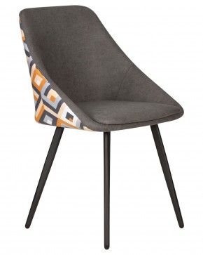 Стул обеденный DOBRIN MARKUS, ЭМАЛЬ ЧЕРНЫЙ МУАР ткань Candy Graphite+Escada Ochre в Сургуте - surgut.ok-mebel.com | фото 2
