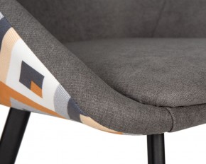Стул обеденный DOBRIN MARKUS, ЭМАЛЬ ЧЕРНЫЙ МУАР ткань Candy Graphite+Escada Ochre в Сургуте - surgut.ok-mebel.com | фото 7