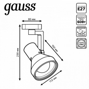 Светильник на штанге Gauss Track Light TR005 в Сургуте - surgut.ok-mebel.com | фото 6
