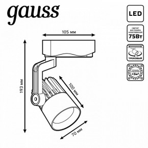 Светильник на штанге Gauss Track Light TR061 в Сургуте - surgut.ok-mebel.com | фото 6