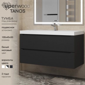 Тумба под раковину Uperwood Tanos 100 см, подвесная, черная матовая в Сургуте - surgut.ok-mebel.com | фото 3