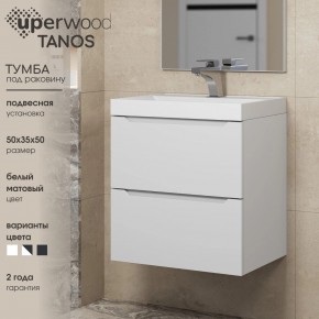 Тумба под раковину Uperwood Tanos 50 см, подвесная, белая матовая в Сургуте - surgut.ok-mebel.com | фото 6