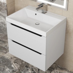 Тумба под раковину Uperwood Tanos 60 см, подвесная, белая/графит в Сургуте - surgut.ok-mebel.com | фото 10