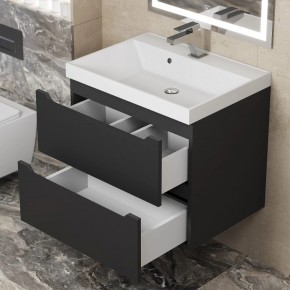 Тумба под раковину Uperwood Tanos 60 см, подвесная, черная матовая в Сургуте - surgut.ok-mebel.com | фото 2