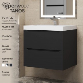 Тумба под раковину Uperwood Tanos 60 см, подвесная, черная матовая в Сургуте - surgut.ok-mebel.com | фото 3