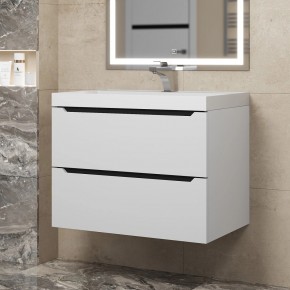 Тумба под раковину Uperwood Tanos 70 см, подвесная, белая/графит в Сургуте - surgut.ok-mebel.com | фото