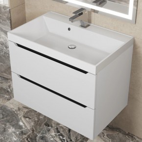 Тумба под раковину Uperwood Tanos 70 см, подвесная, белая/графит в Сургуте - surgut.ok-mebel.com | фото 9