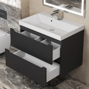 Тумба под раковину Uperwood Tanos 70 см, подвесная, черная матовая в Сургуте - surgut.ok-mebel.com | фото 2