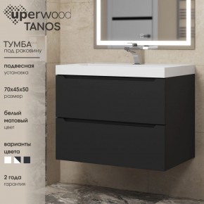 Тумба под раковину Uperwood Tanos 70 см, подвесная, черная матовая в Сургуте - surgut.ok-mebel.com | фото 3