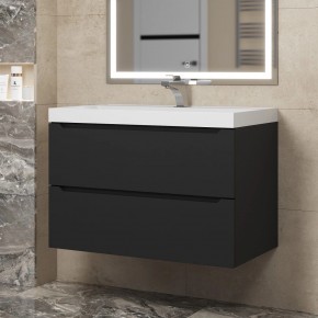 Тумба под раковину Uperwood Tanos 80 см, подвесная, черная матовая в Сургуте - surgut.ok-mebel.com | фото