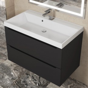 Тумба под раковину Uperwood Tanos 80 см, подвесная, черная матовая в Сургуте - surgut.ok-mebel.com | фото 11