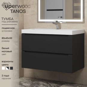 Тумба под раковину Uperwood Tanos 80 см, подвесная, черная матовая в Сургуте - surgut.ok-mebel.com | фото 3