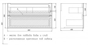 Тумба под раковину Uperwood Tanos 90 см, подвесная, белая матовая в Сургуте - surgut.ok-mebel.com | фото 3