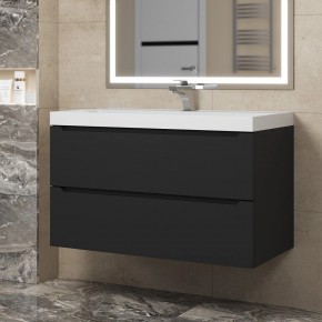 Тумба под раковину Uperwood Tanos 90 см, подвесная, черная матовая в Сургуте - surgut.ok-mebel.com | фото