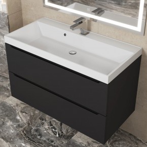Тумба под раковину Uperwood Tanos 90 см, подвесная, черная матовая в Сургуте - surgut.ok-mebel.com | фото 11