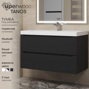 Тумба под раковину Uperwood Tanos 90 см, подвесная, черная матовая в Сургуте - surgut.ok-mebel.com | фото 3