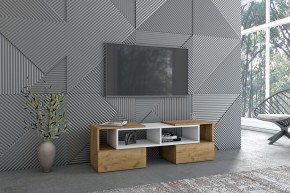 Тумба раздвижная (ЛДСП дуб крафт золотой/белый) в Сургуте - surgut.ok-mebel.com | фото 3