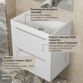 Тумба с раковиной Uperwood Tanos 50 см, подвесная, белая матовая в Сургуте - surgut.ok-mebel.com | фото 6