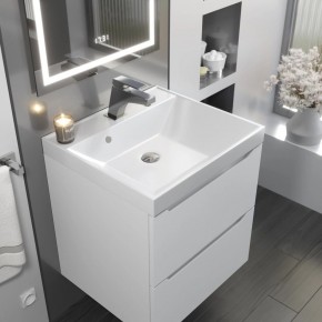 Тумба с раковиной Uperwood Tanos 50 см, подвесная, белая матовая в Сургуте - surgut.ok-mebel.com | фото 9