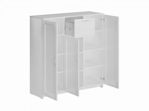 Тумба СИРИУС трехдверная с одним ящиком, цвет белый в Сургуте - surgut.ok-mebel.com | фото 2