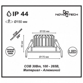 Встраиваемый светильник Novotech Drum 357604 в Сургуте - surgut.ok-mebel.com | фото 3